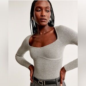 Abercrombie & Fitch Long-Sleeve Sweetheart Sweater bodysuit